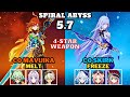 F2P BUILD | C0 Mavuika Melt & C0 Skirk Freeze (NO Escoffier) | Spiral Abyss 5.7 | Genshin Impact