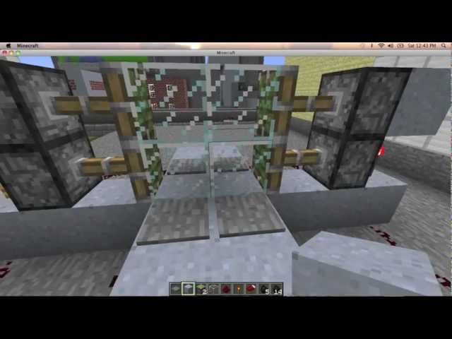 Minecraft How To Build An Automatic Sliding Glass Door Tutorial Youtube