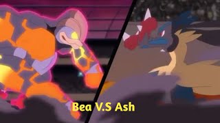 Ash Mega Lucario Vs Bea Gigantarmax Machamp Full Battle English Sub Hd