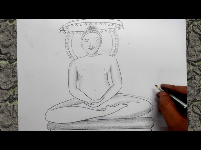 mahavir jayanti drawing I mahavir jayanti drawing easy I mahaveer swami  drawing easy - YouTube