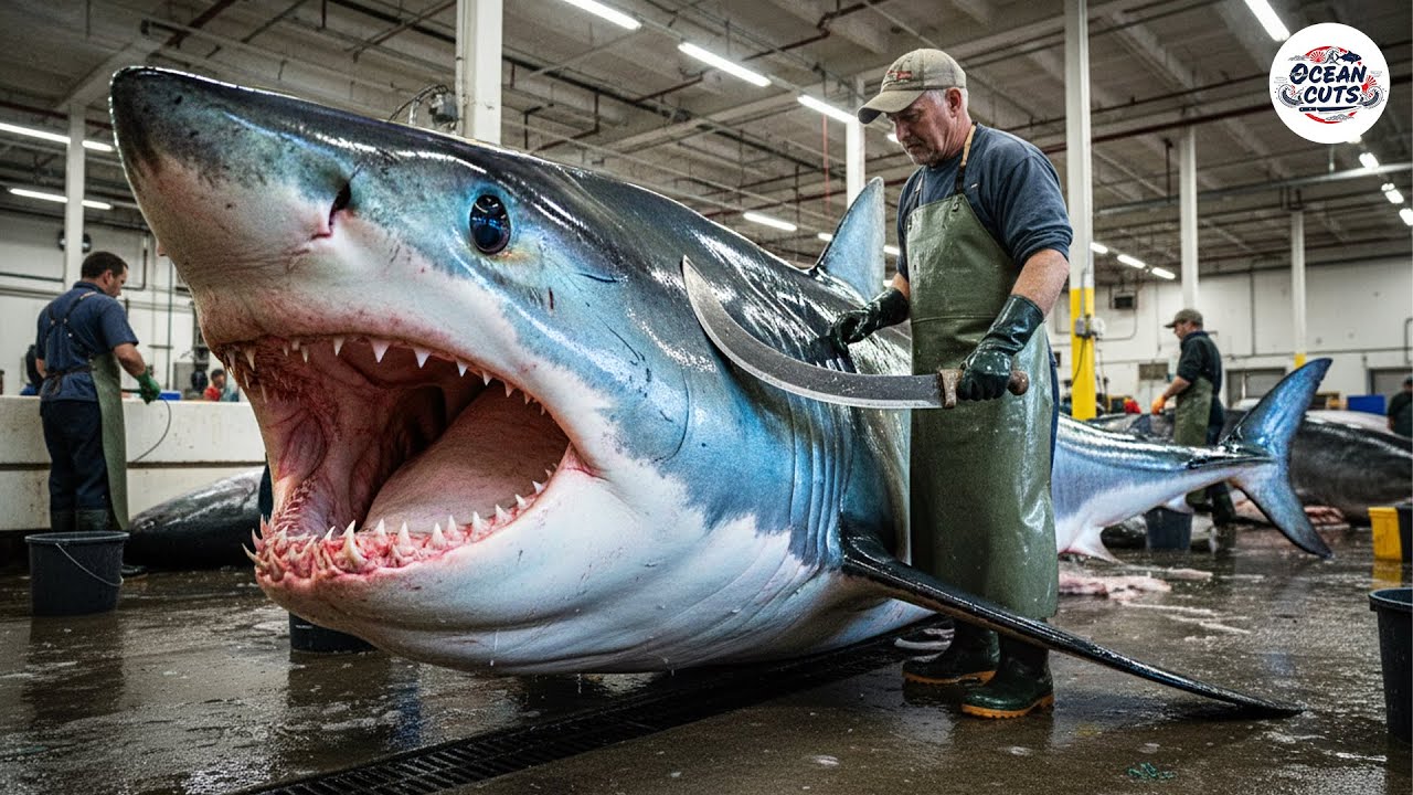 Amazing Masterful Cutting Skills - Giant Blue Shark | Fastest Knife Skills You've Never Seen!