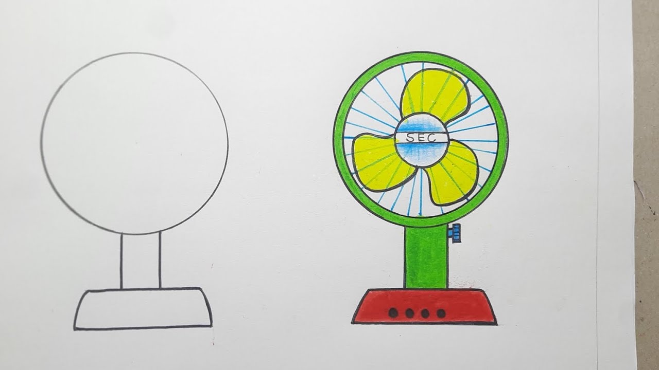 How to draw a table fan.//Easy table fan drawing. // সহজে টেবিল ফ্যান আঁকবো কিভাবে।