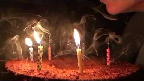 Slo mo of blowing out candles 🎂