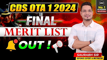 UPSC CDS 1-2024 Final Result Out | CDS OTA Final Merit List | CDS 2024 Final Result | MKC