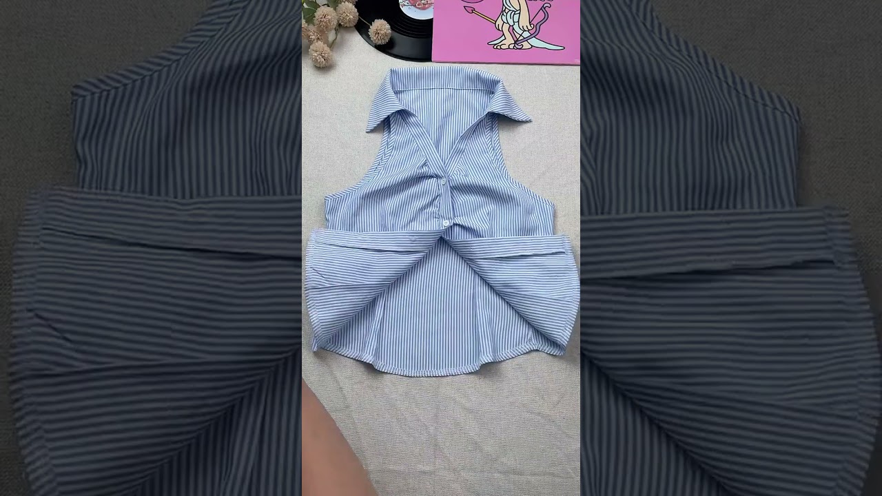 Striped Sleeveless Button Front Top 