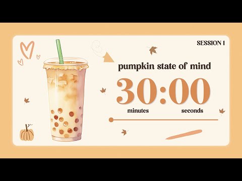 30 10 Pomodoro 5 Hour Pumpkin Boba Tea Autumn Lofi Chillhop 