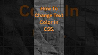 🎨 How to Change Text Color in CSS #codeflowbyte #html #css