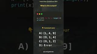 Python Interview Questions #14 | List Comprehension 🤔 #shorts  #python