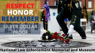 Moneda de plata "National Law Enforcement Memorial and Museum" Silver Dollar.