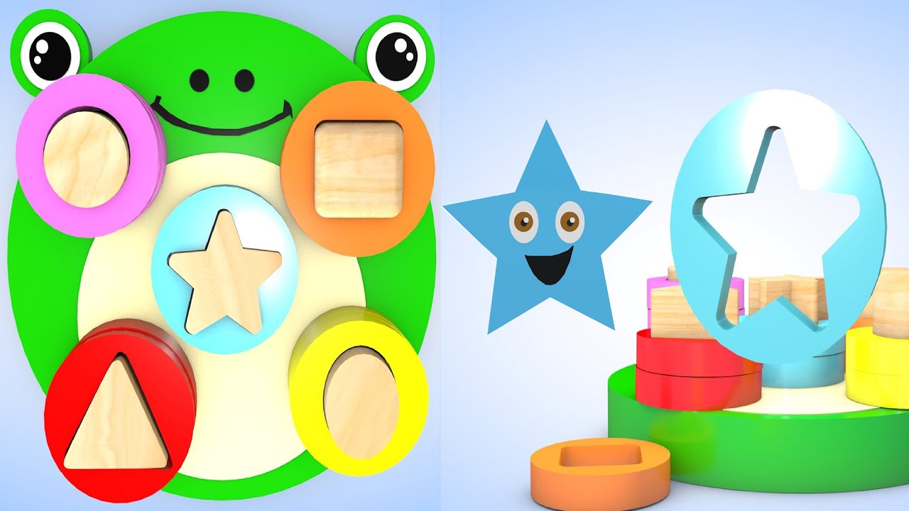 learn shapes for toddlers I learn shapes with wooden shapes toy YouTube