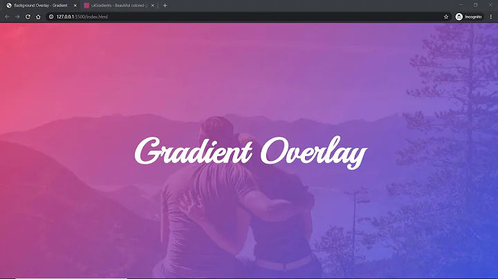 How to add CSS Gradient Color Overlay on an Image background -