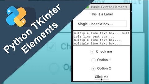 TKinter Python Tutorial | TKinter widgets in Python