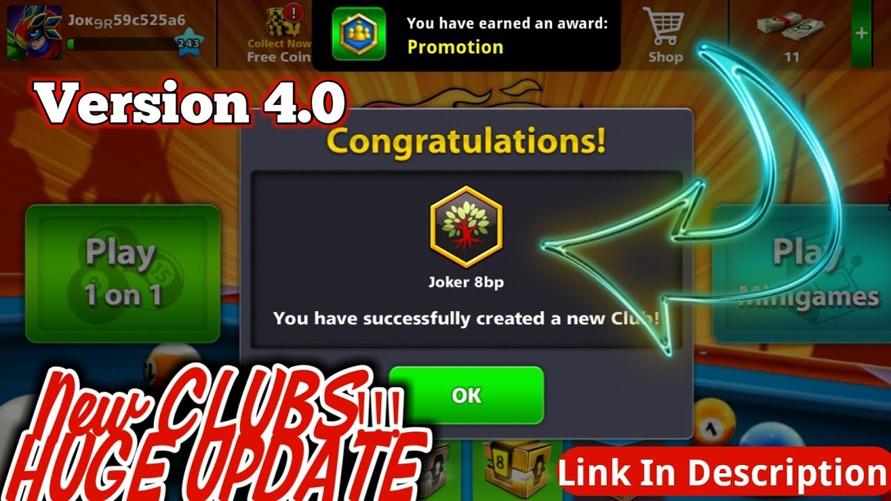 8 Ball Pool - Huge Update!!! NEW CLUBS! NEW LeaderBoards - Link In  Description - 