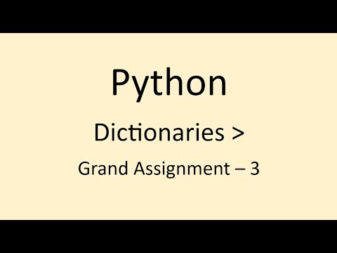 Grand Assignment - 3 || Dictionaries || Python || NxtWave || CCBP