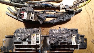 Plastic consumer unit fire autopsy.