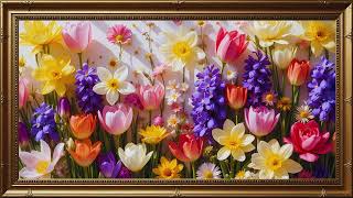 Spring Blooms in Vintage Frames |  4K Art Screensaver for TV | Elegant Floral Art | 2 Hours screenshot 5