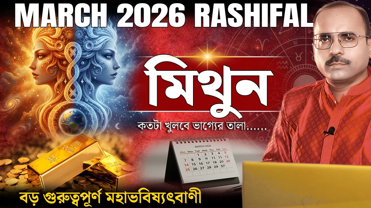 মিথুন মার্চ ২০২৬ রাশিফল ​​| Mithun Rashi March 2026 | Gemini March 2026 Horoscope