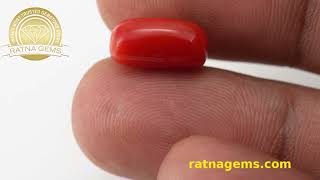 Product Video for: Moonga Stone 6.13 Ratti (5.58 Carat) - Italian Red Coral