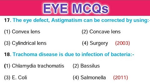 eye mcq || human eye mcq || eye structure and working