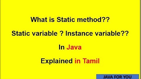 What is Static method,static variable and Instance variable in Java through Simple Example in Tamil