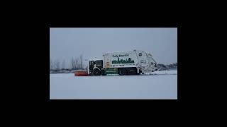 White Electric Cabover Mack Snow Plow Busy Plowing Snow in New York!!! 052