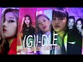 REACTING to (G)I-DLE -- LATATA - Hann(Alone) - Senorita - Uh-Oh!!