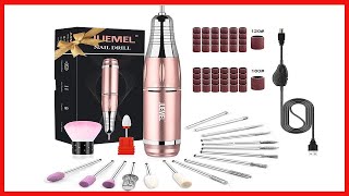 Portable Electric Nail Drill Kit 35000rpm,JUEMEL Electric Nail File with 17pcs Bits,Sanding Bands