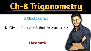 Class - 10 Ex - 8.1 Q4 Maths (Trigonometry) NCERT CBSE | By Rajeev Kumar