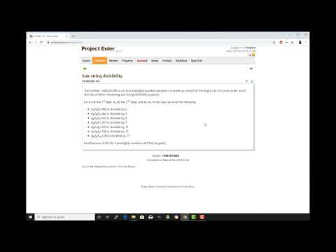 Project Euler Problem#43 Sub string divisibility