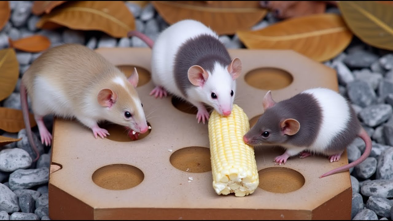 Cat TV Mouse| Cute Mice Hide & Seek and Chase Fun On Hole for Cats to Watch| 3 Hours