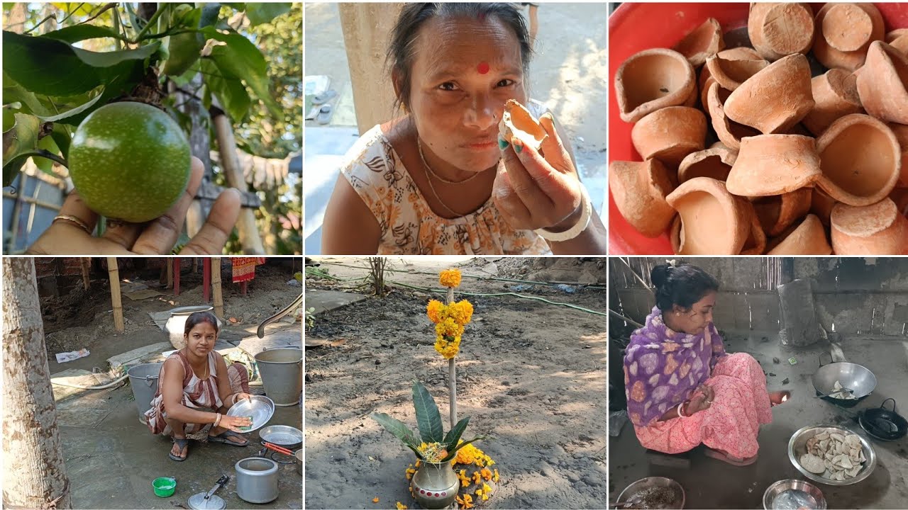 गांव में मकर संक्रांति में ऐसे ही मिट्टी का मूर्ति का पूजा होता है, village lifestyle vlog |