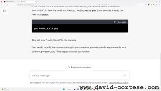 CHATGPT - HELLO WORLD CODED IN PHP