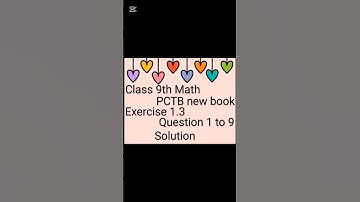 Class 9th Math PCTB new book exercise 1.3 Q1 to Q9 solution by Knowledge world #shorts