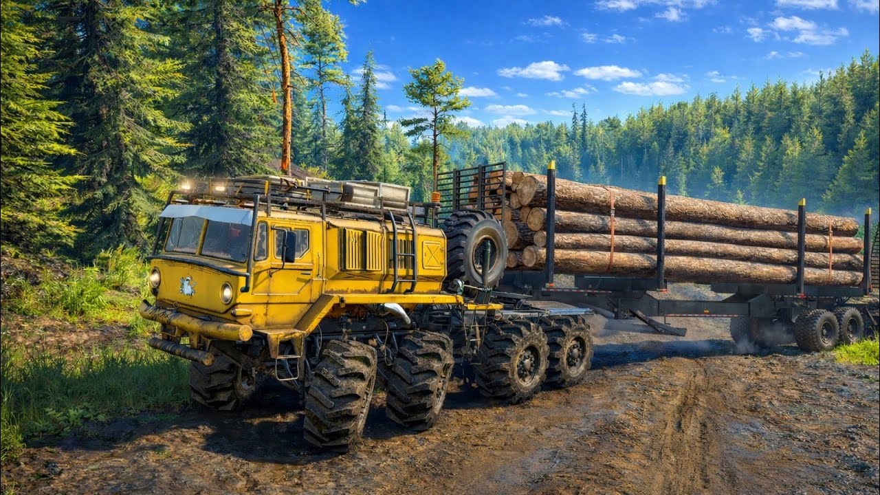 Carrying Double Long Logs SNOWRUNNER Ontario Canada Map