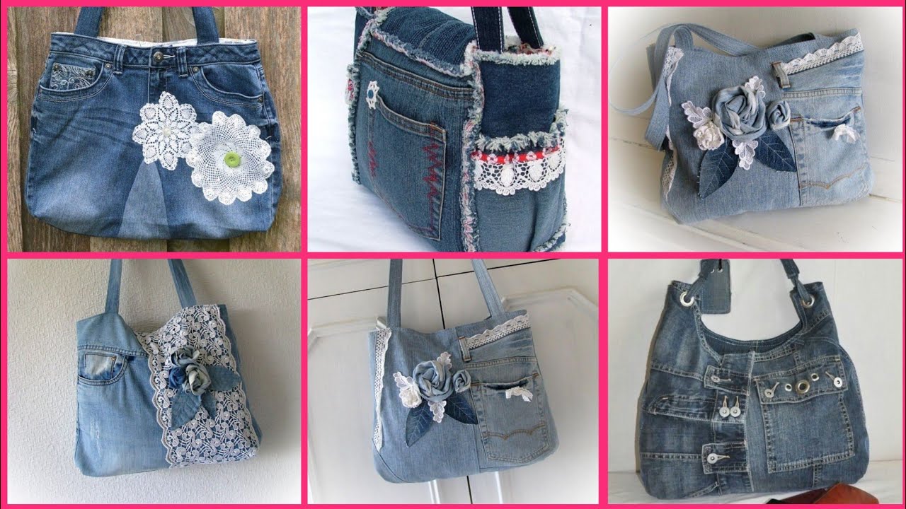 Denim Tote Bag Made From Recycled Jeans, Jeans Handbag, Denim Handbag,  Upcycled Denim, Eco Shopping Bag, Embroidered Leaf, Unique - Etsy