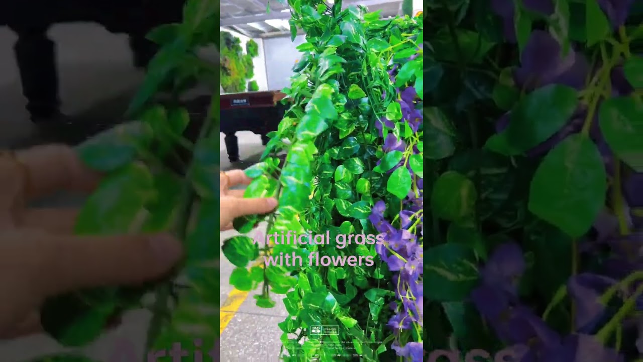 Artificial grass with flowers