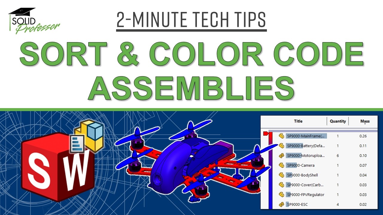 solol-colors SOLWORKS ソルオル Sort & Color Code SOLIDWORKS Components by Mass, Performance, etc