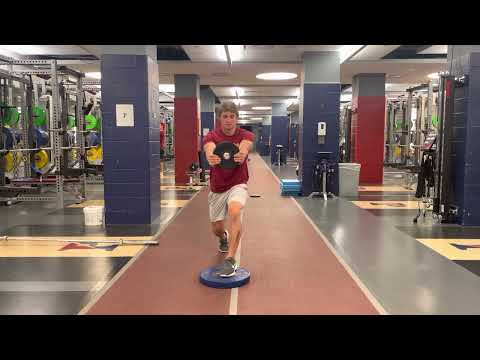 FFE Split Squat w/ Hip Shift plus Plate Reach