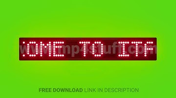 Welcome to Italy Scrolling Red Dot Matrix LED Text Animation on Green Screen Seamless Loop