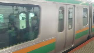 E231系1000番台コツK-02編成最後の川崎重工業製の墜落インバーター(未更新・コツ車)横浜駅高速入線=到着シーン