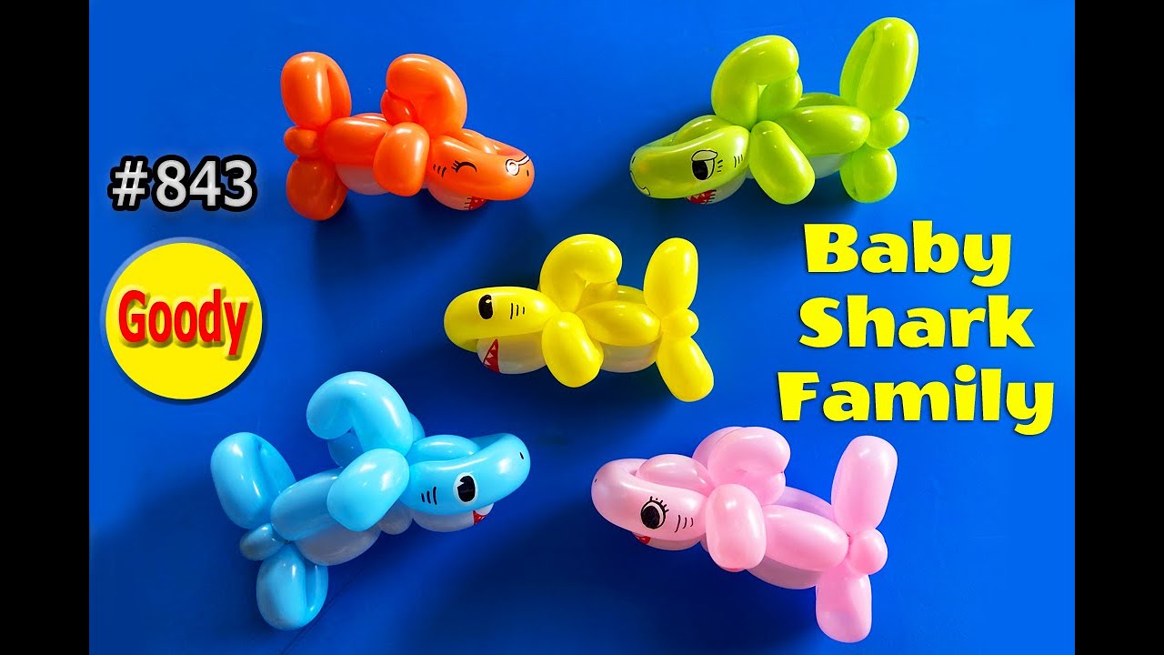 【Balloon Art】 Baby Shark Family 🦈 ベイビー・シャーク・ファミリー 🌊🦈 サメのかぞく 【バルーンアートかね