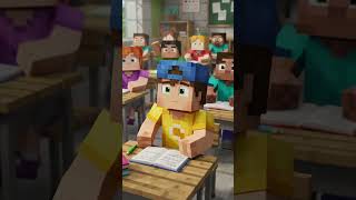 Teacher and children math with Division form Minecraft (TIP: 16÷4 = 4)