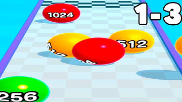BALL RUN 2048 gameplay All Levels Gameplay Android,ios (Level 1-3)