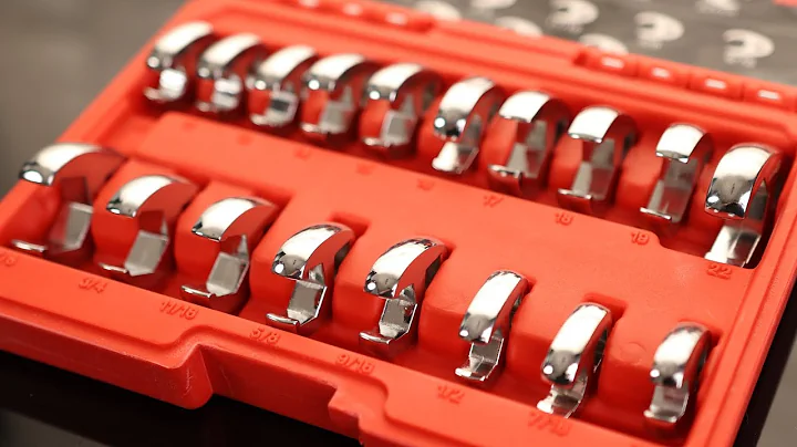 AKM 3/8" Drive Crowfoot Wrench Set, 18-Piece Cr-v Steel Flare Nut Wrench Set, 6 Point Flare Nut