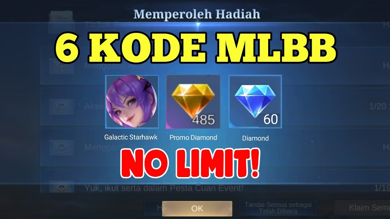 SKIN GRATIS!! 6 KODE REDEEM ML TERBARU KODE REDEEM MOBILE LEGENDS KODE ...