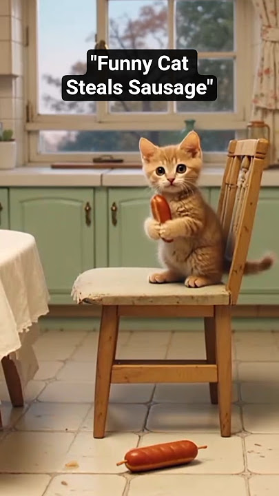 Cat vs Sausage: Natural Instinct Activated! 😹🌭 #funnycats