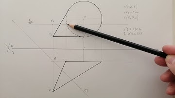 Pontos de entrada e saída de uma reta em CONE OBLÍQUO #01 (método mais complexo)
