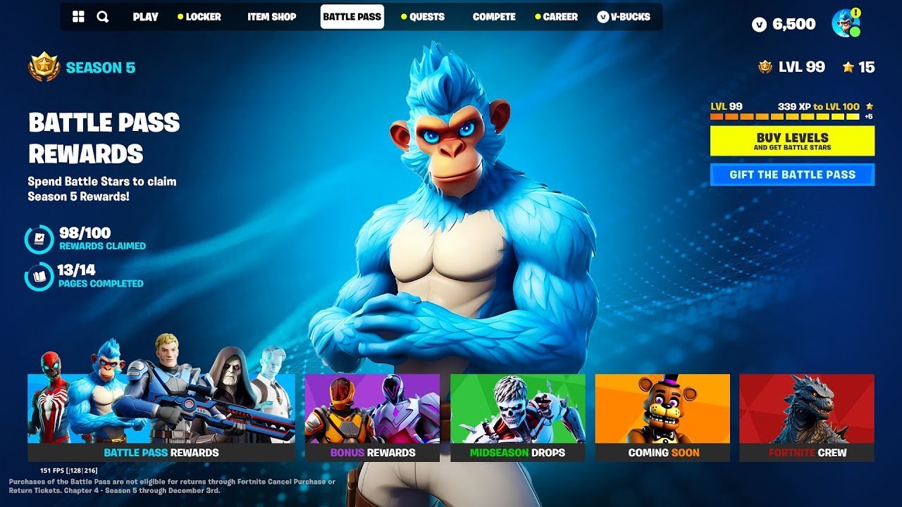 FORTNITE SEASON 5 CAPITOLO 4 Pass Battaglia YouTube