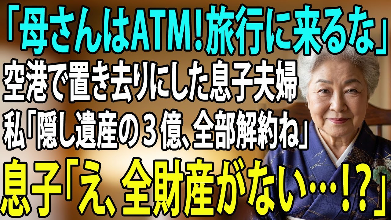 【シニアライフ】「母さんはATM、恥ずかしいから消えて」空港で息子夫婦に置き去りにされた私→即座に裏で3億円の遺産を解約し、ハワイへ高飛びした結果…息子「口座が空！？」【60代以上の方へ】