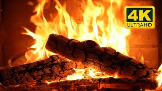 FIREPLACE 4K 🔥 Cozy Fireplace (12 HOURS). Fireplace video with Burning Logs &amp; Fire Sounds